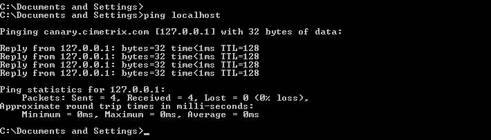 Ping Localhost